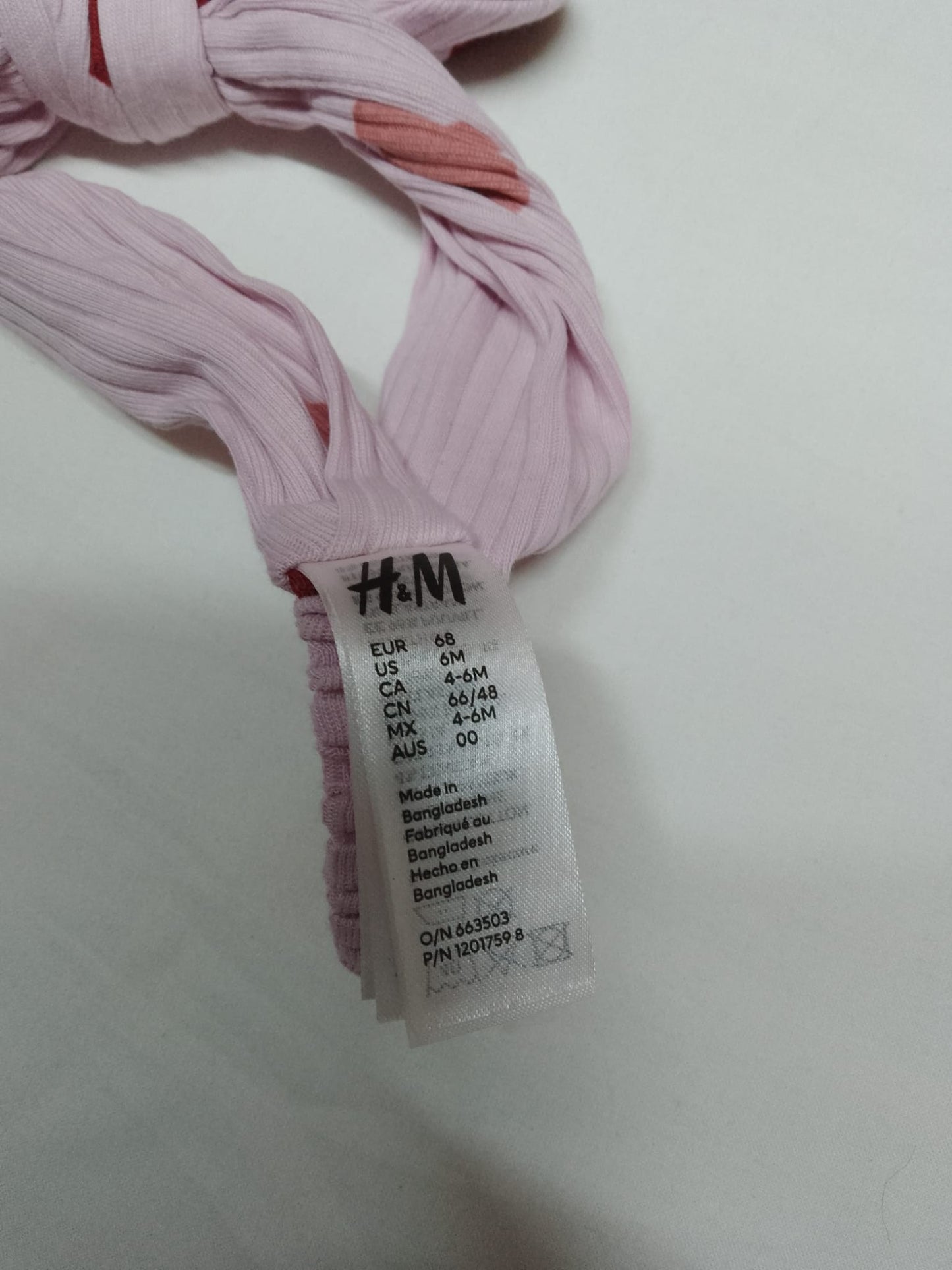 Baby 4-6 months lilac headband with bow