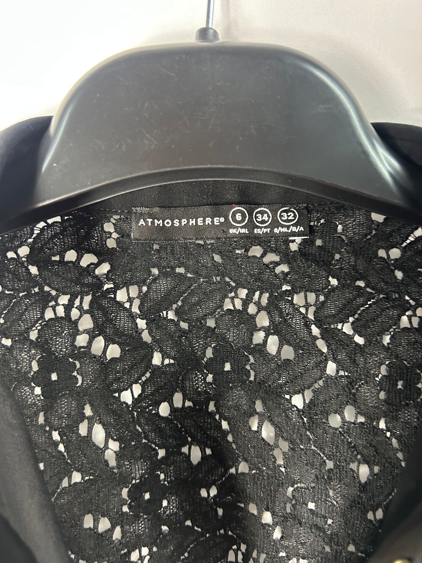 Ladies size 6 - Primark black shirt top with lace