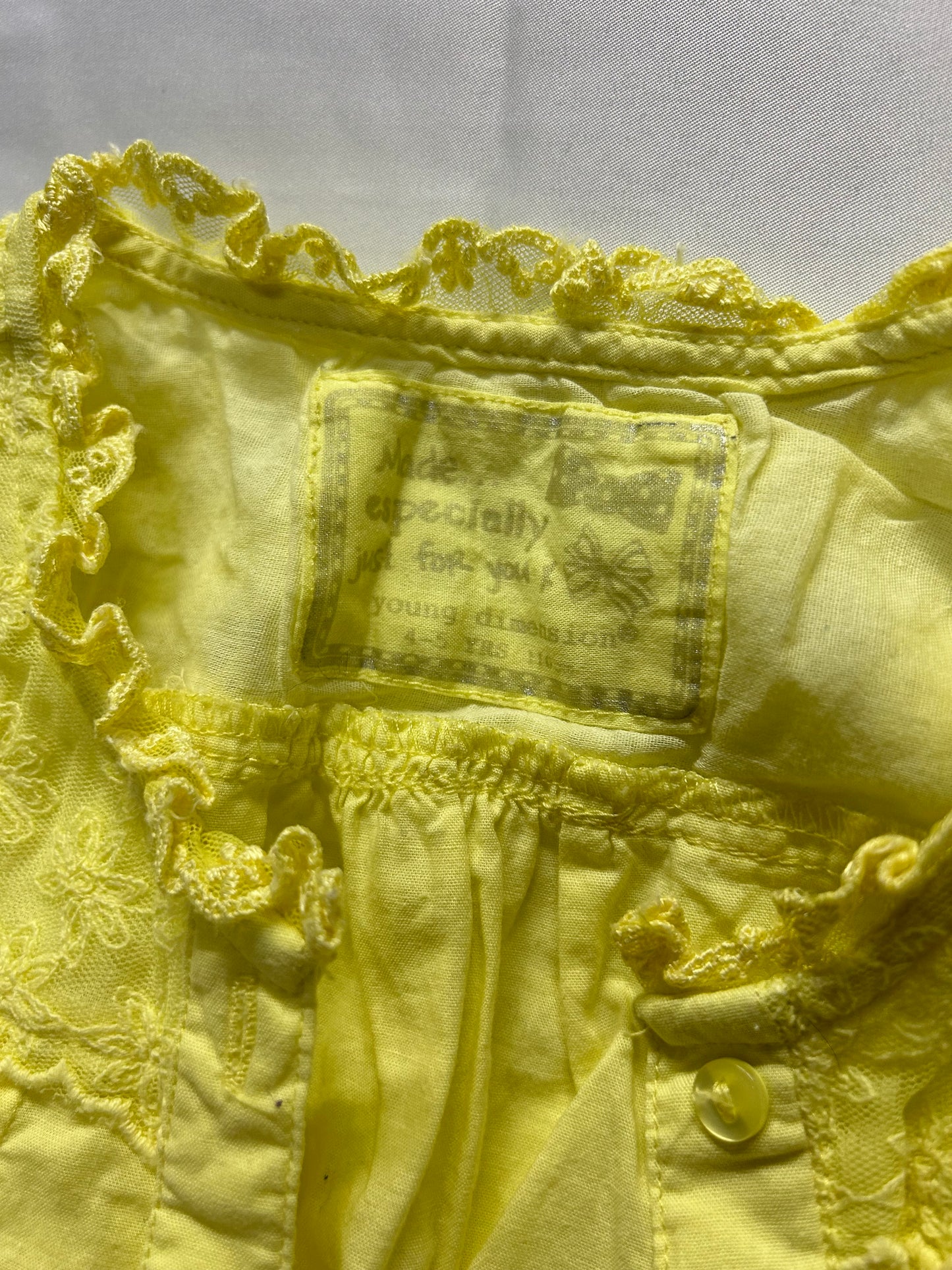 Kids 4-5 Pale Yellow Shirt Dress