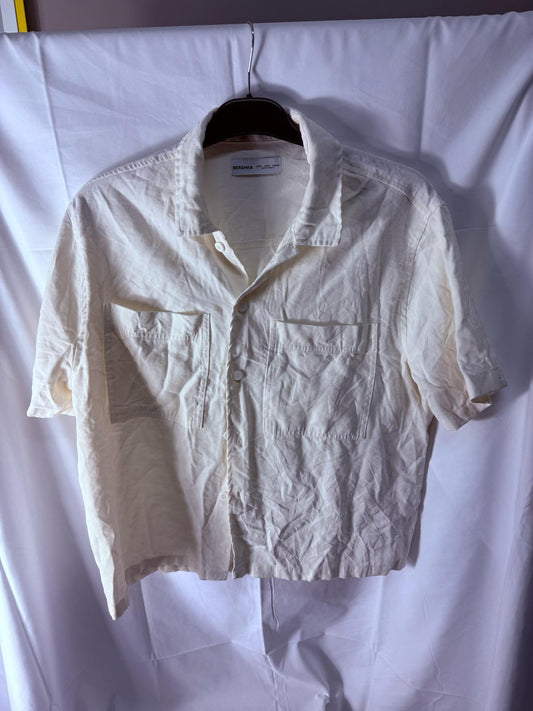 Men’s size medium - Bershka cream shirt