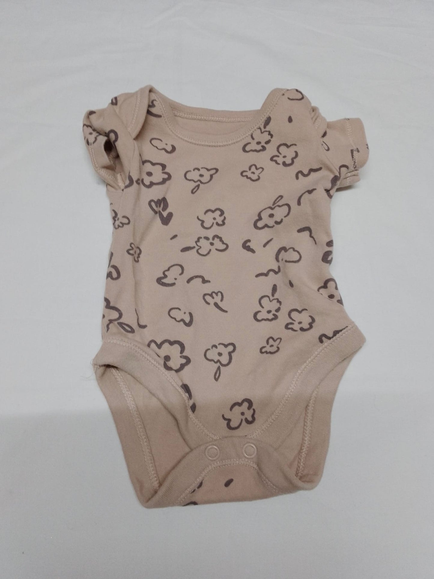 Baby 0-3 months tan with flowers baby grow
