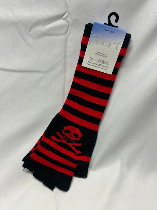 Kids - One Size - Red Fingerless Gloves Long