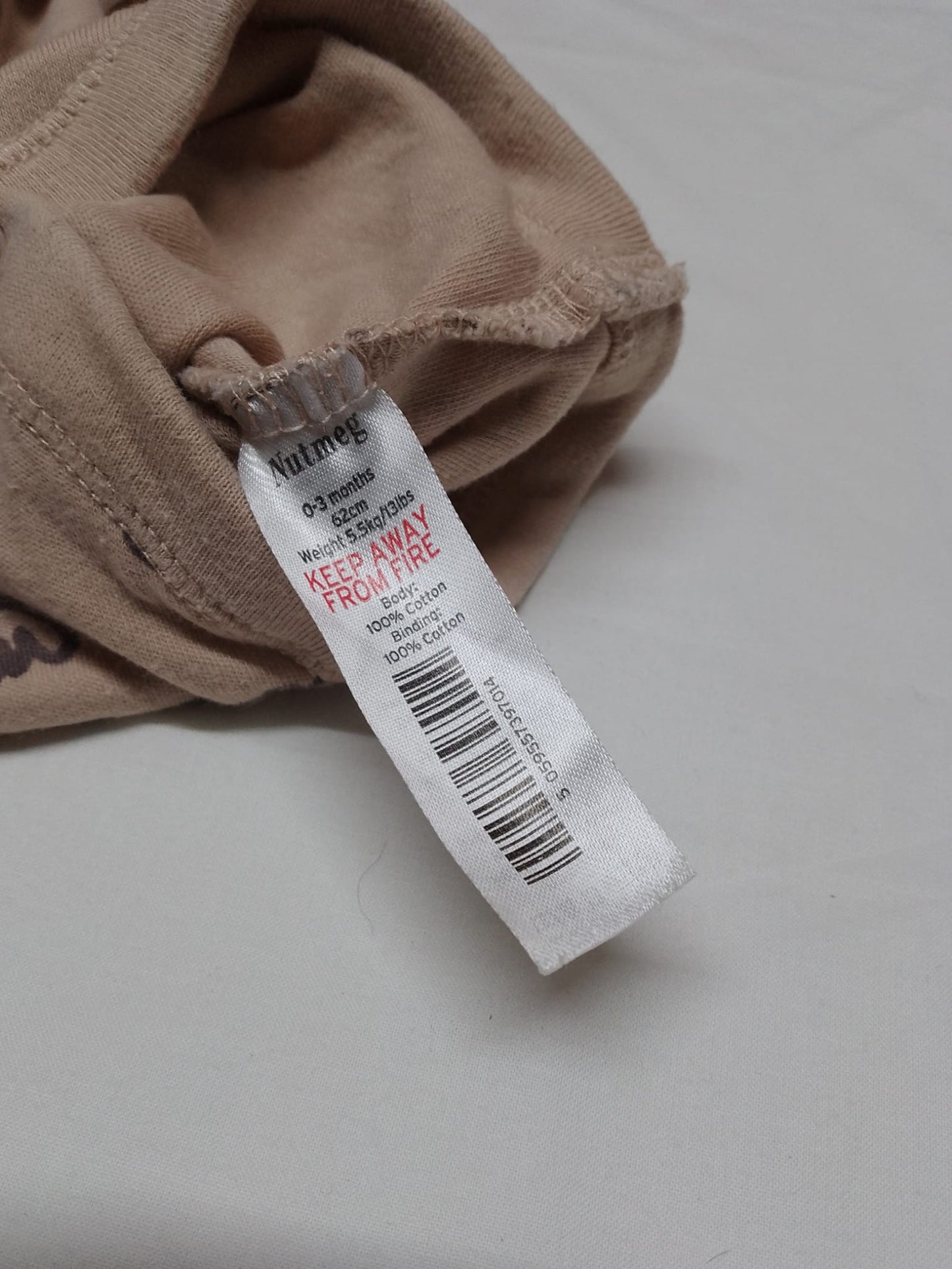 Baby 0-3 months tan with flowers baby grow