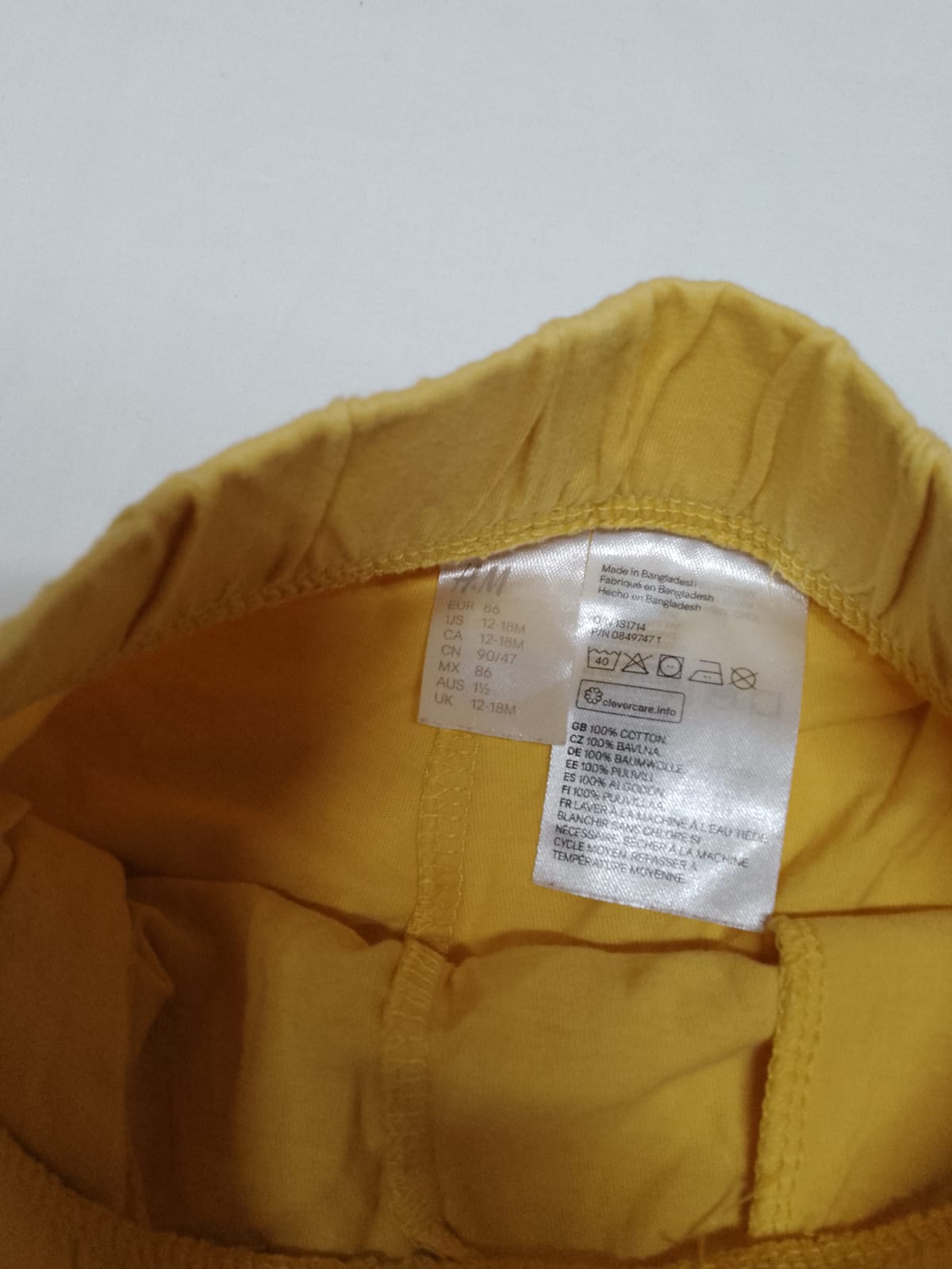 Baby 12-18 Months Plain Yellow H&M Shorts