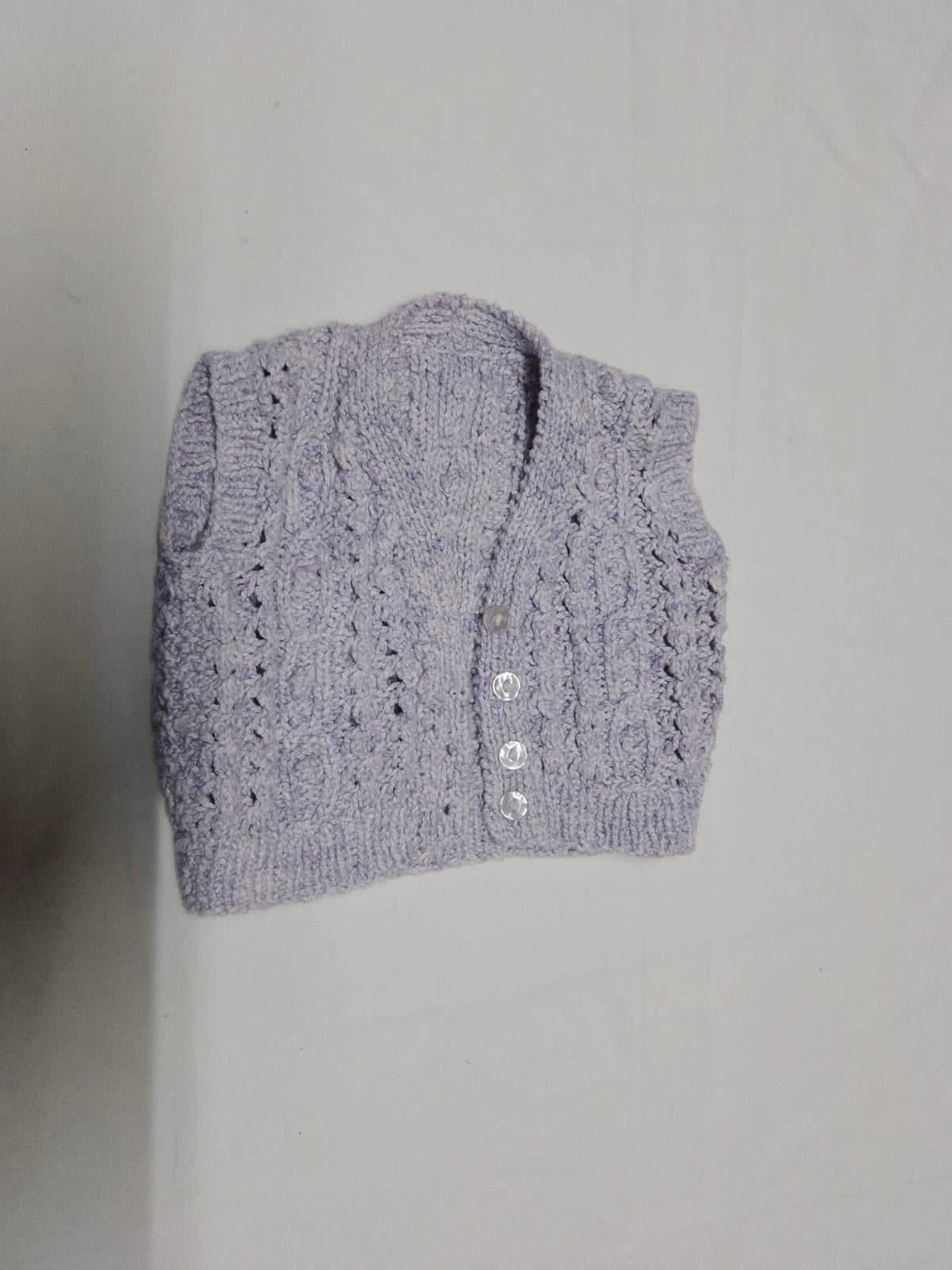 Baby 0-6 months lilac knitted sweater vest