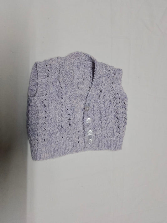 Baby 0-6 months lilac knitted sweater vest