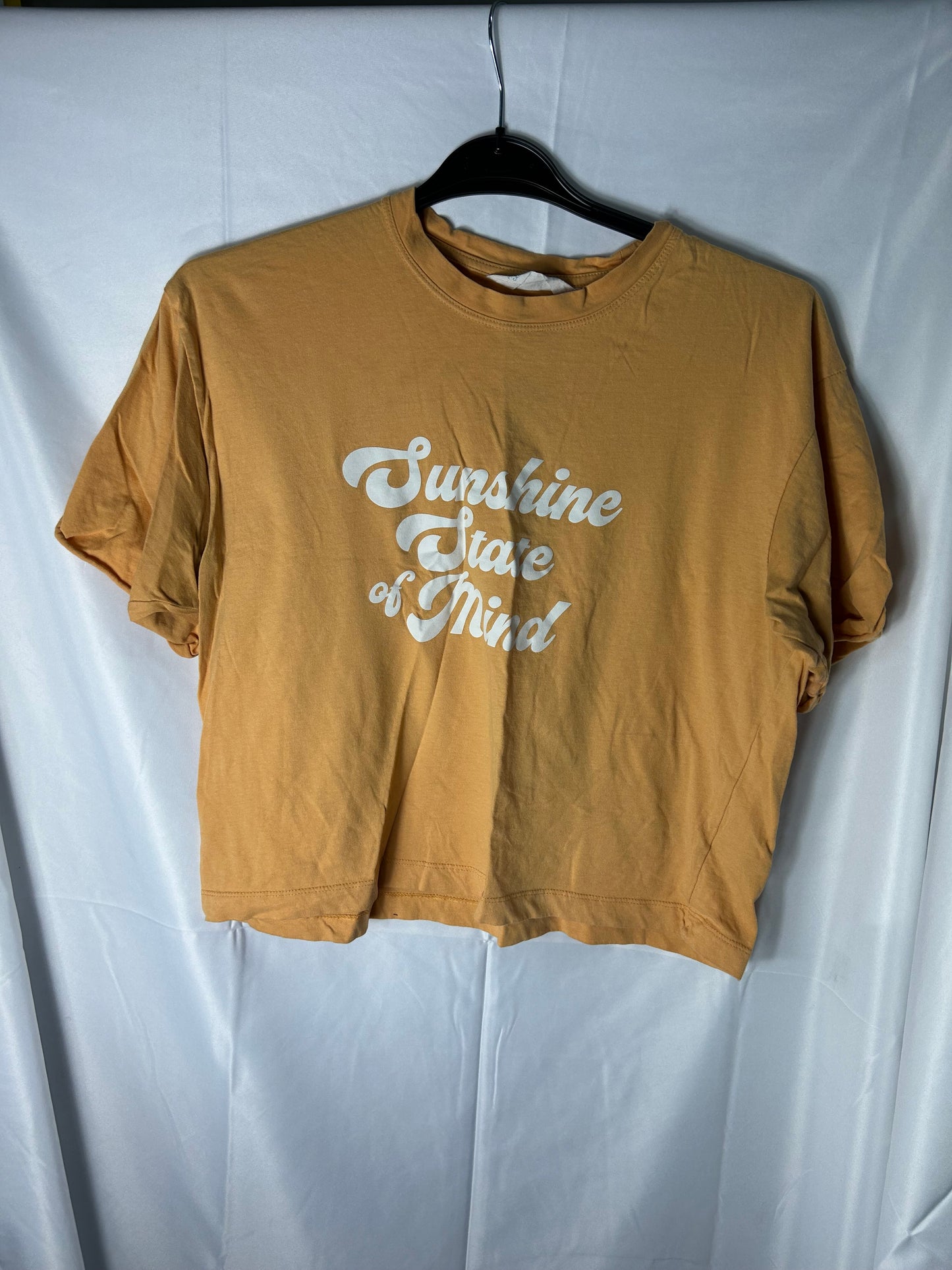 Ladies size 12 / 14 - Primark Yellow Crop Top ‘Sunshine State of Mind’
