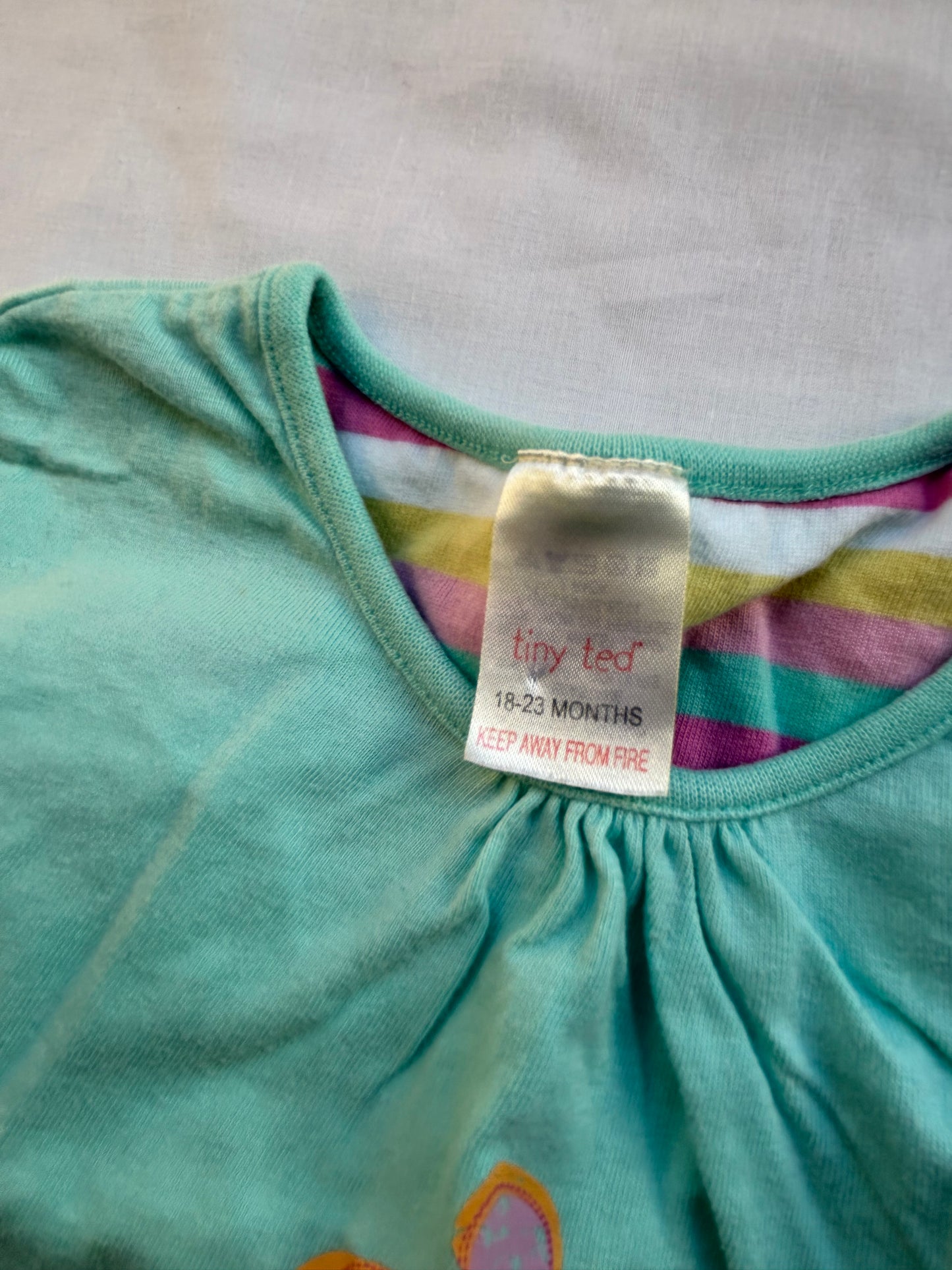 Baby 18-24 Months Pale Blue Tiny Ted Flowery