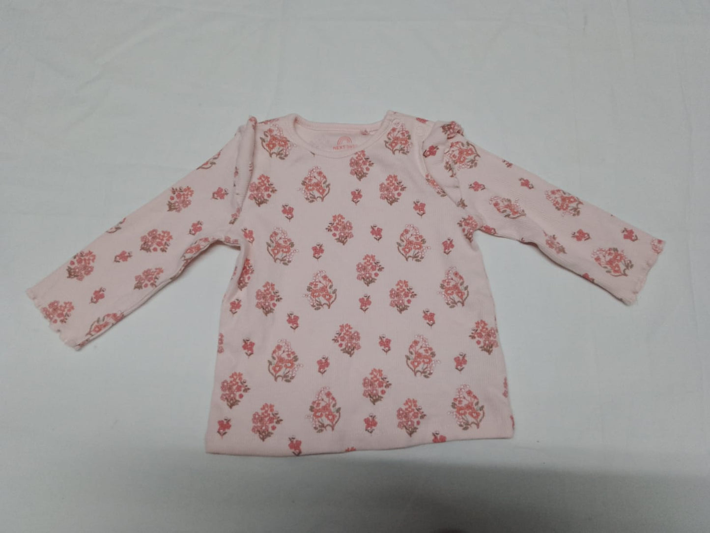 Baby 3-6 months 'Next Baby' Long Sleeve Top Pink and Flowers