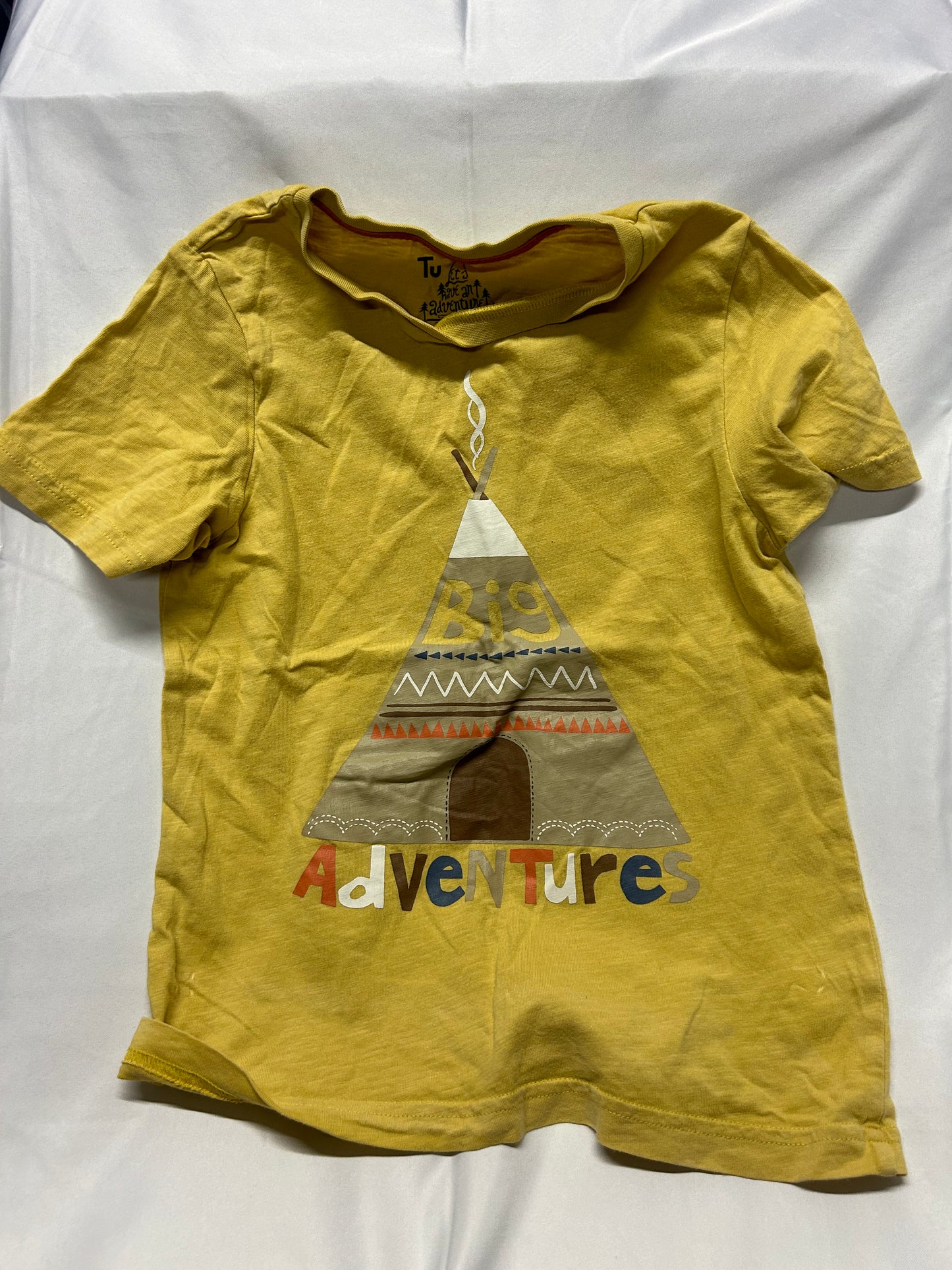 Kids 4-5 Big Adventure Yellow Tshirt