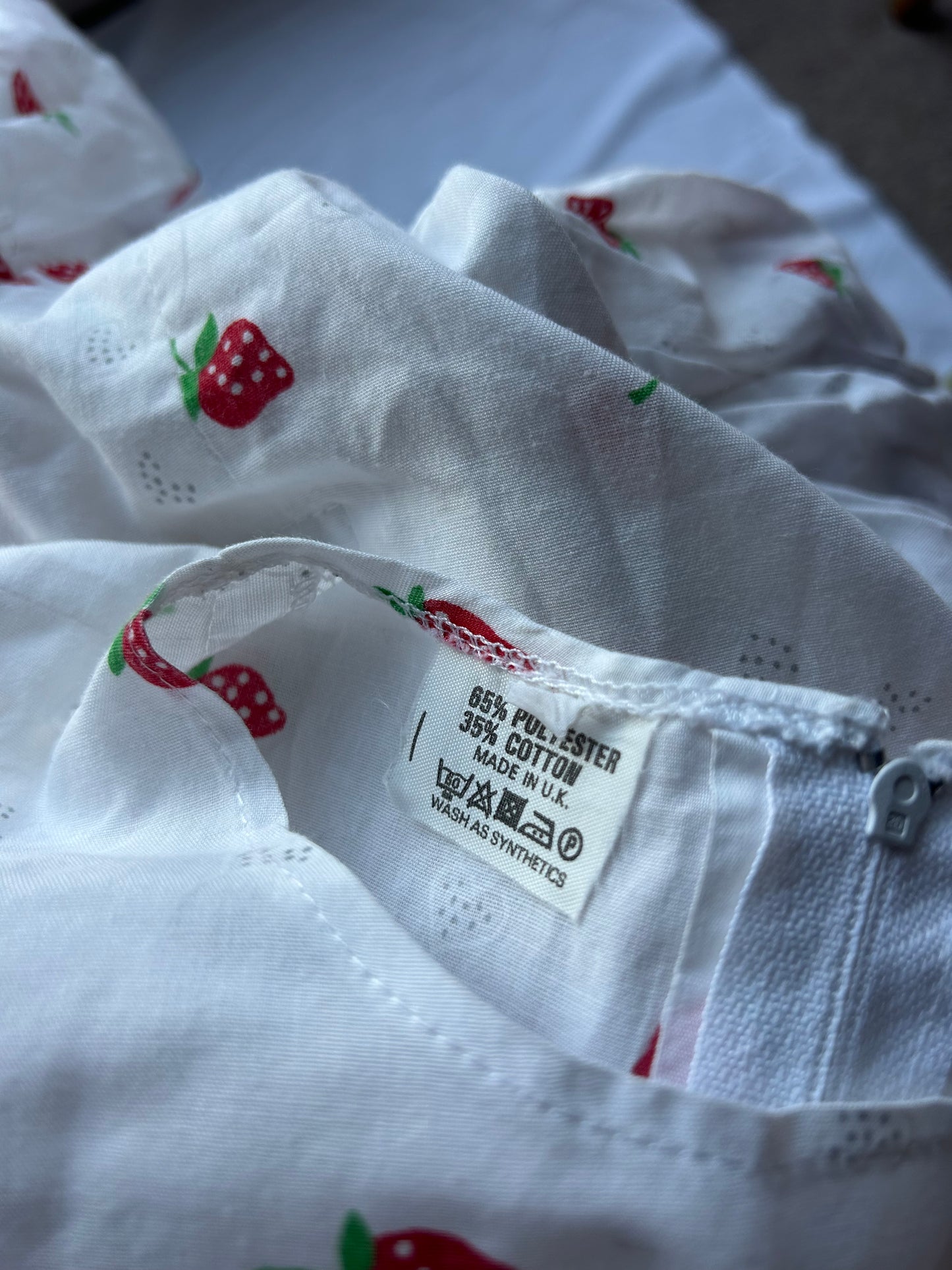 Kids Age 3-4 White with red strawberries Dress