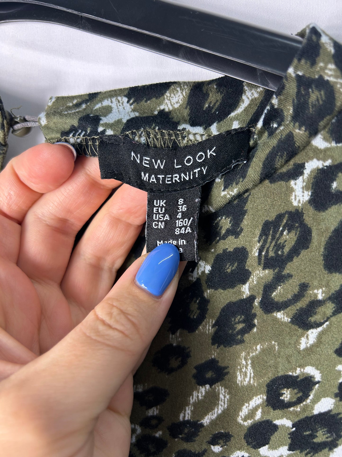 Ladies Maternity Dress - Size 8 - Green Animal print