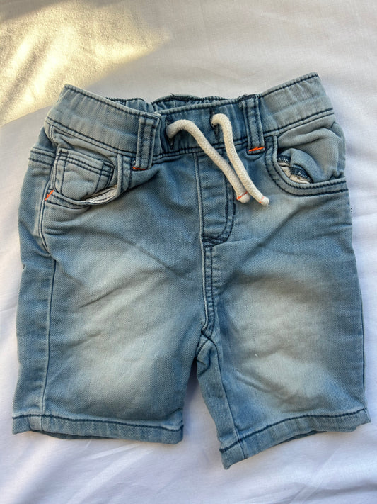 Baby 18-24 Months Denim Blue Shorts with white string 'Nutmeg'