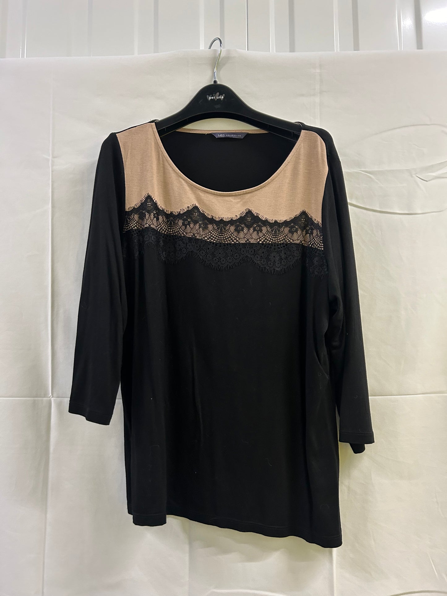 Ladies Size 18 - Black and peach - M&S Top