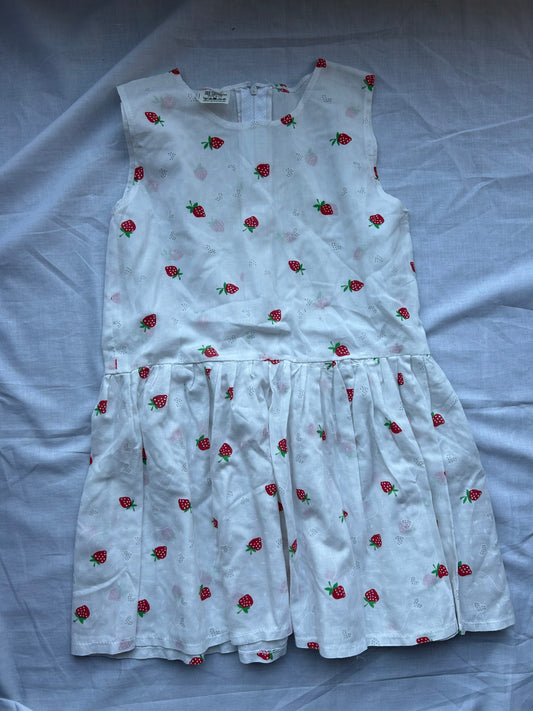 Kids Age 3-4 White with red strawberries Dress