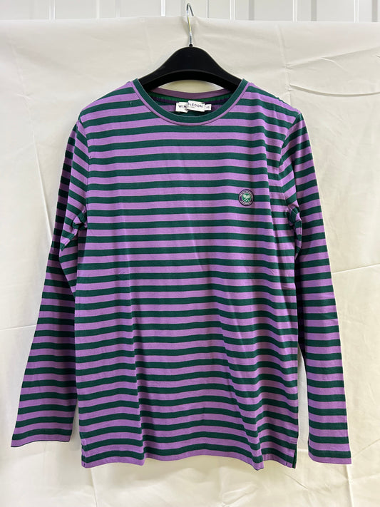 Ladies Size 6 Purple and Green Stripe Wimbledon long sleeve top