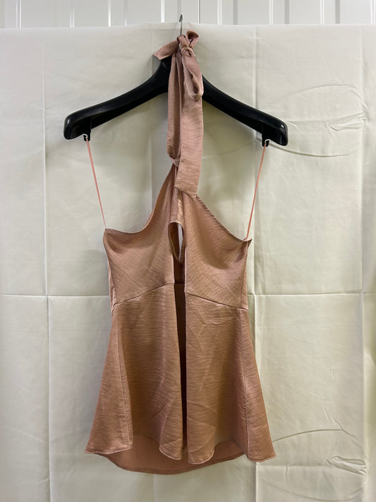 Ladies Size 16 - New Look - Pink Peach Silk Vest Halterneck Top