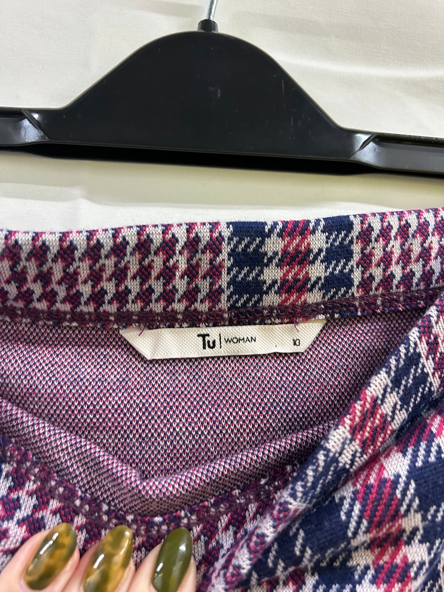 Ladies Size 10 TU Pink and blue Check Skirt