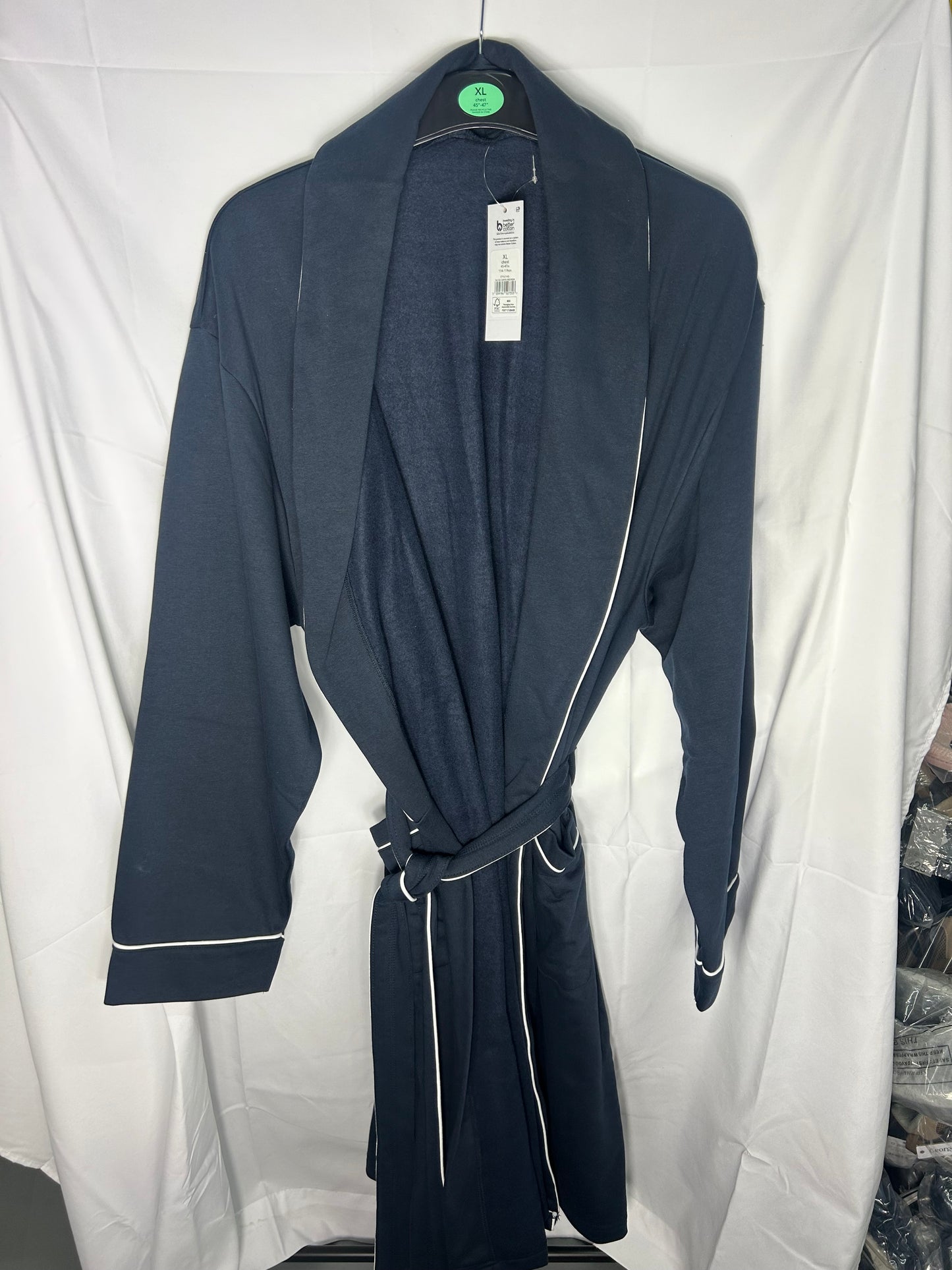 Men’s size XL - navy with white trim - dressing gown George@Asda