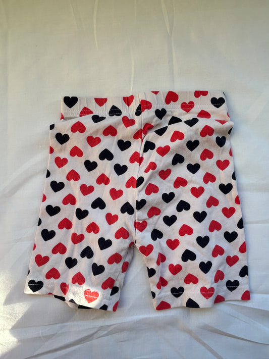 Baby 18-24 Months red and black heart shorts