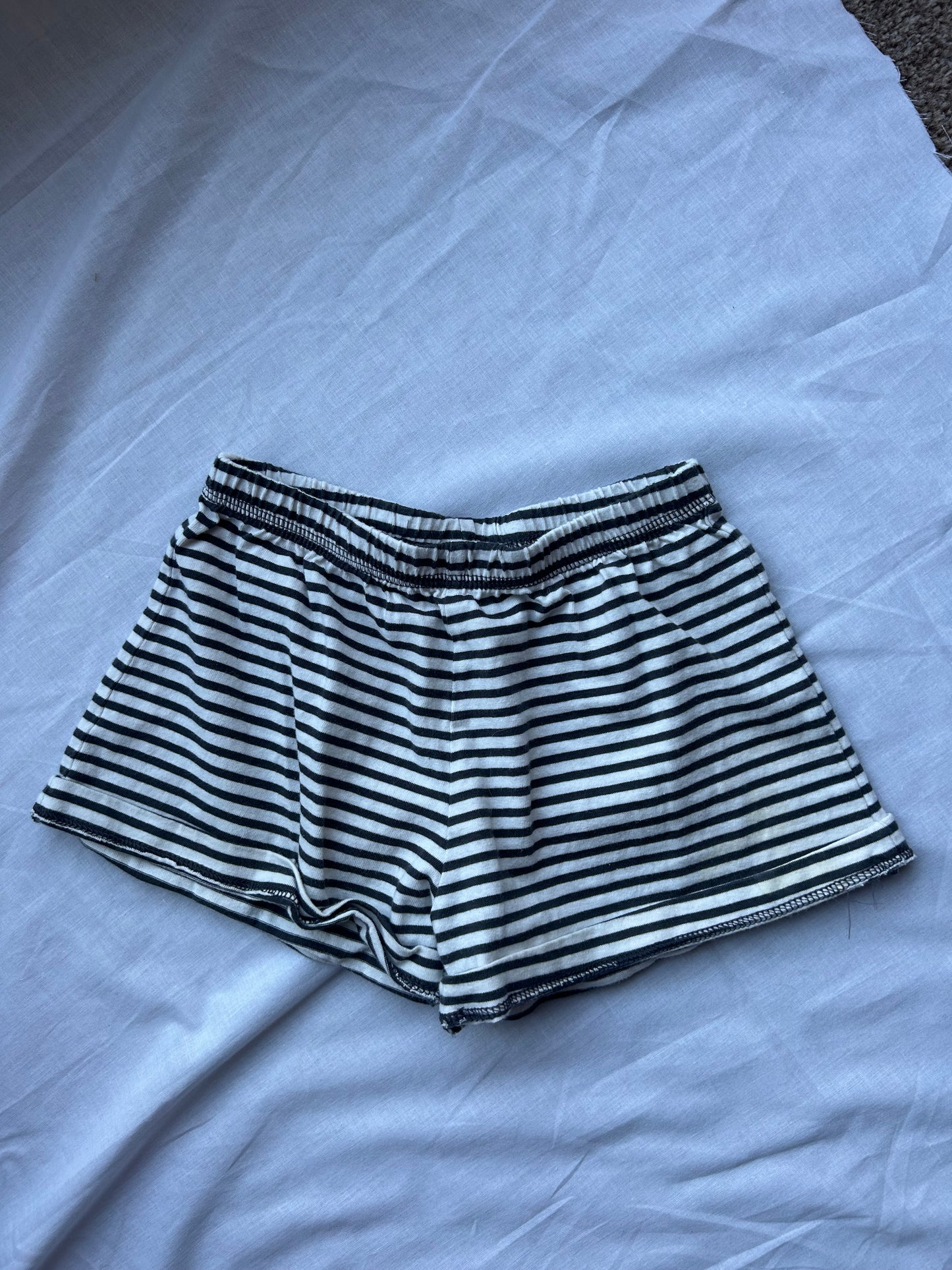 Kids Age 3-4 Black and White Stripey Shorts