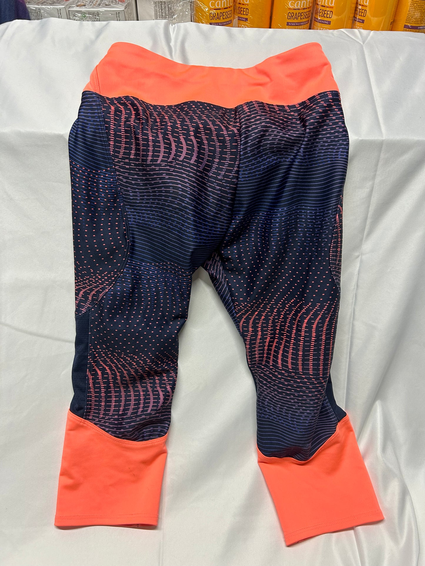 Kids Age 8-9 Leggings Orange Neon and Blue