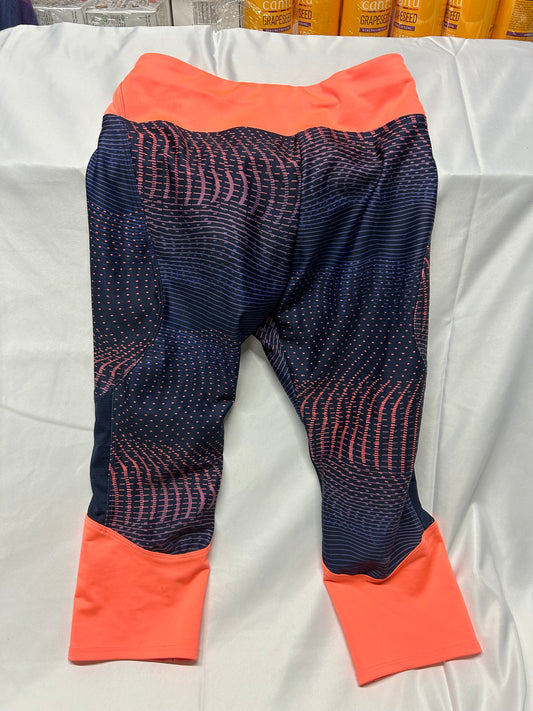 Kids Age 8-9 Leggings Orange Neon and Blue
