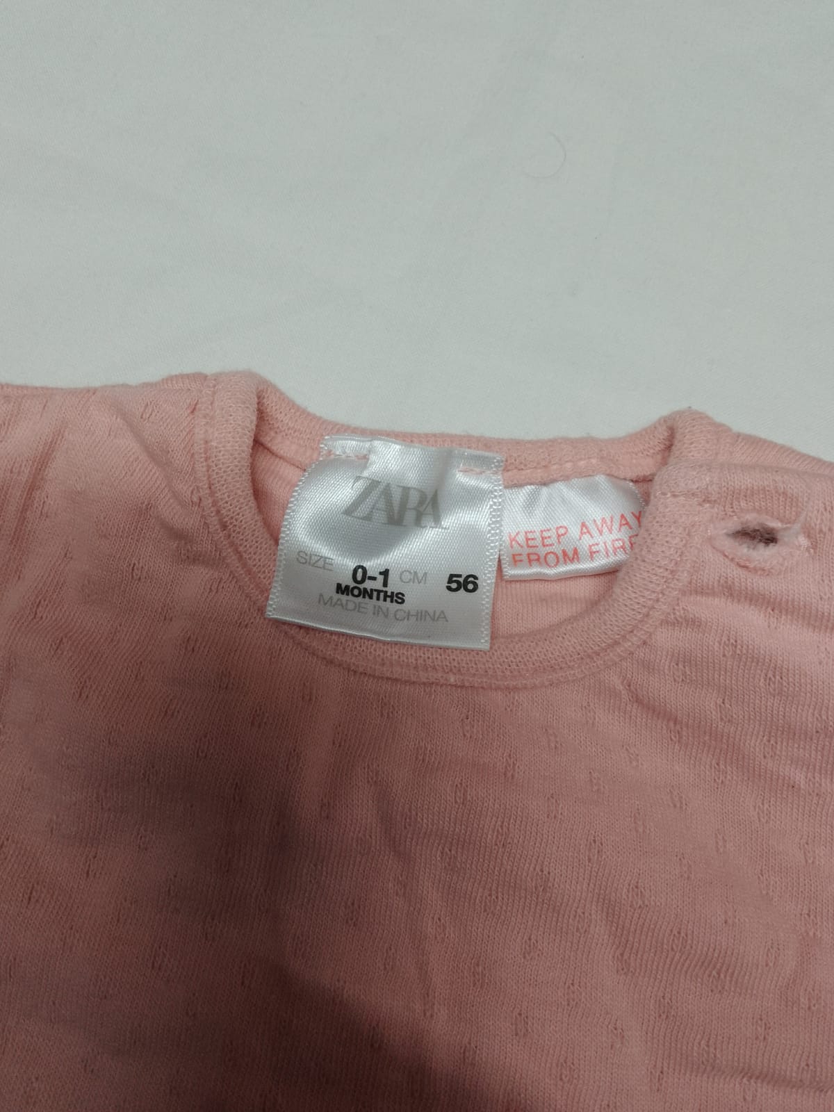 Baby 0-1 months Zara pink long sleeve top