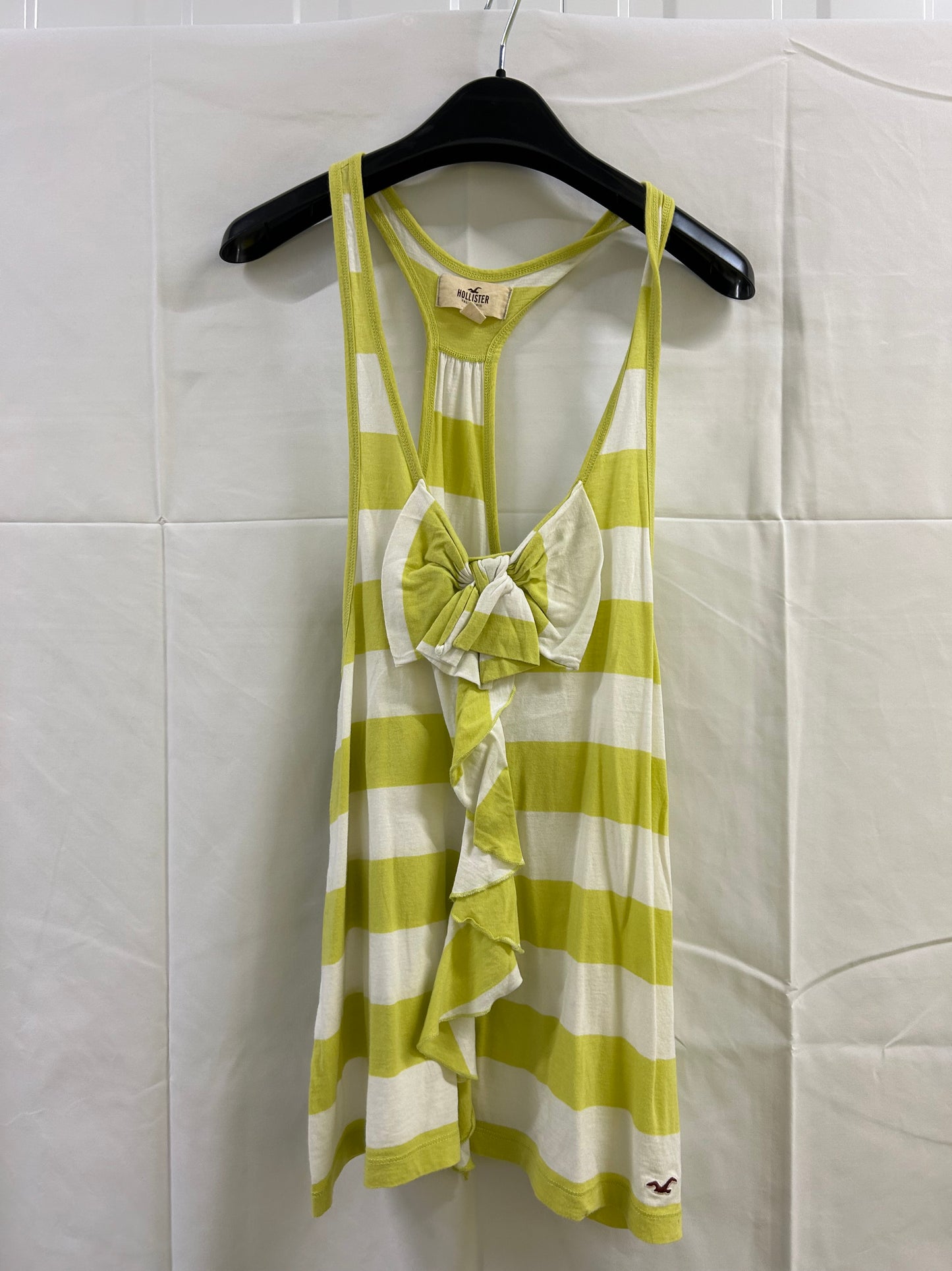 Ladies Size 6 Hollister Green and White Vest Top