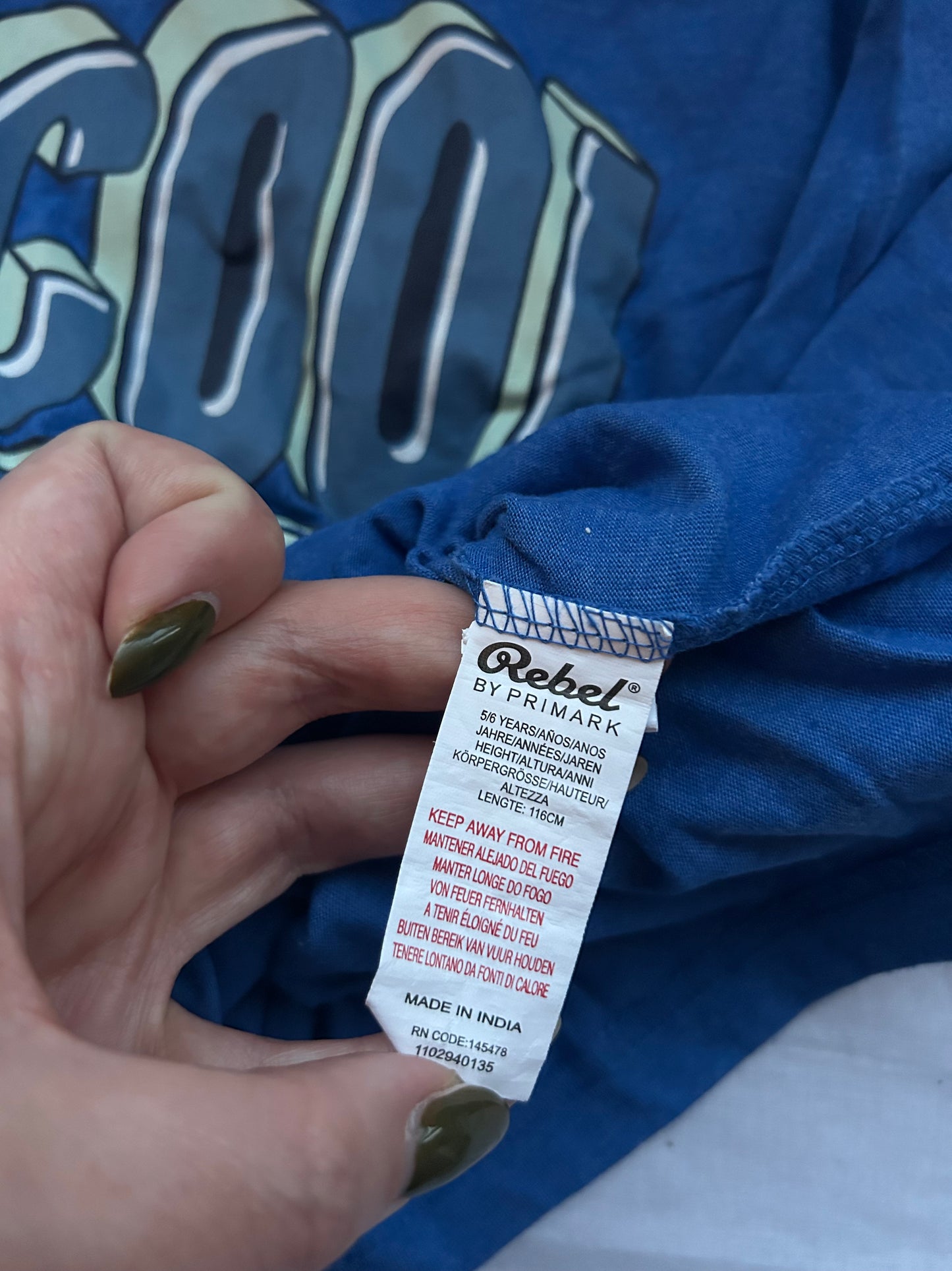 Kids 5-6 Long Sleeve Top Cool Dude Blue