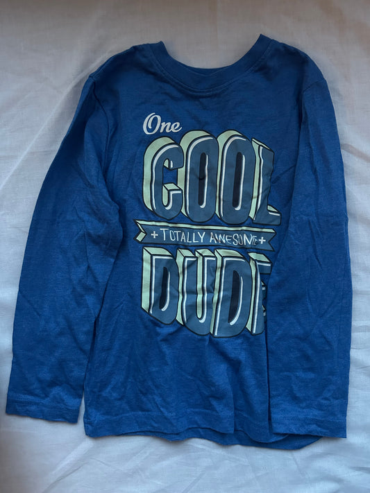 Kids 5-6 Long Sleeve Top Cool Dude Blue