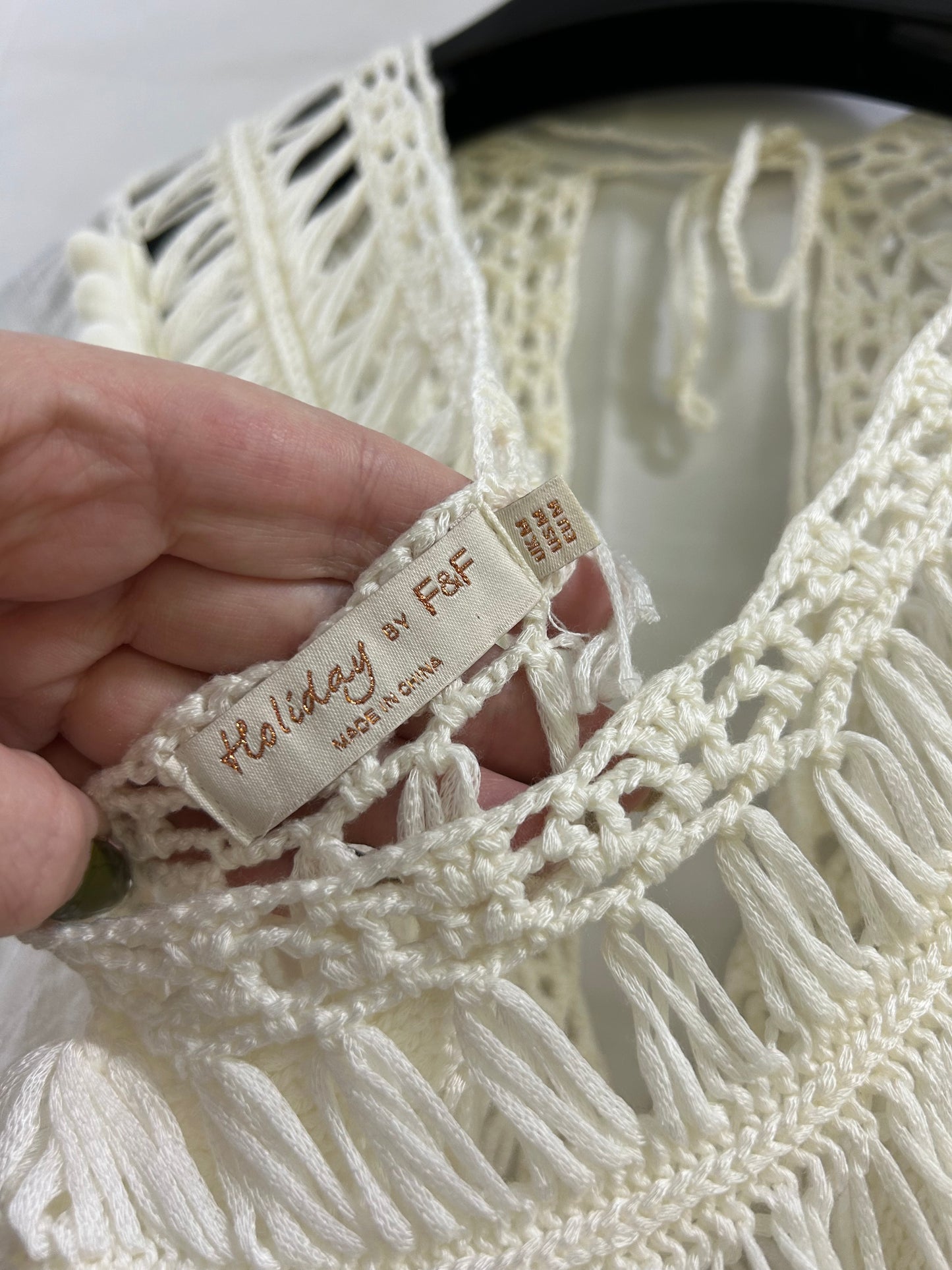 Ladies Size 10 - Medium - F&F White Beach Dress Tunic Top