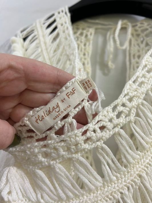 Ladies Size 10 - Medium - F&F White Beach Dress Tunic Top