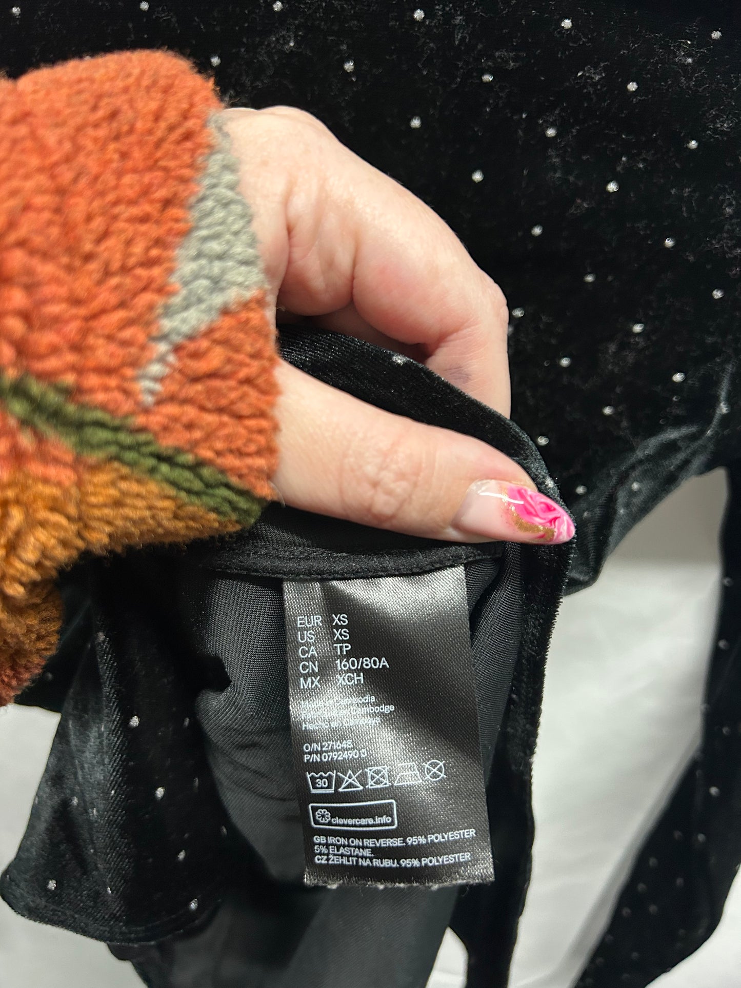 Ladies size XS - long sleeve black leotard top H&M