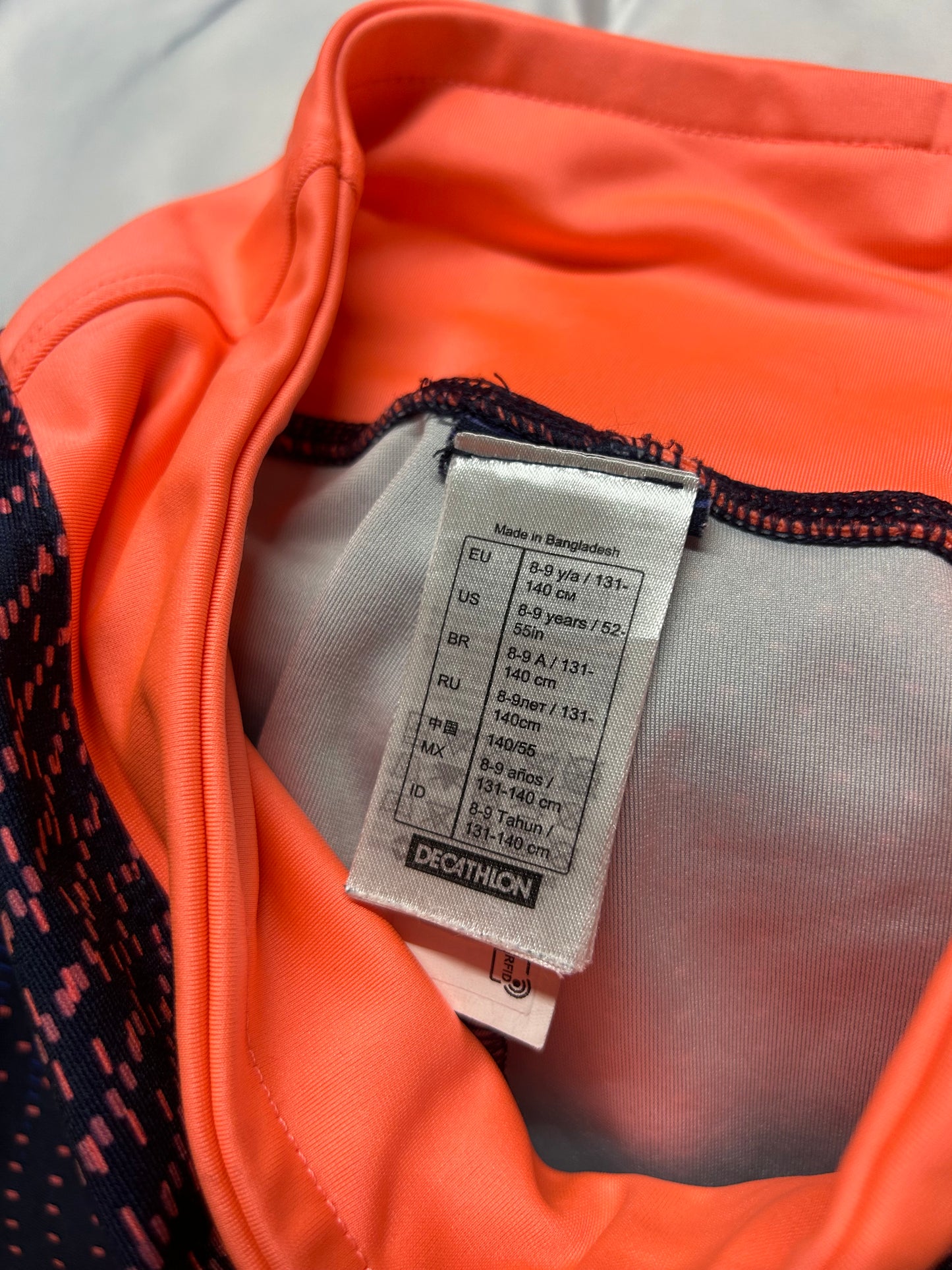 Kids Age 8-9 Leggings Orange Neon and Blue