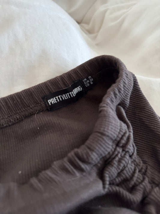 Ladies size 10 - jumpsuit strapless brown - PrettyLittleThing