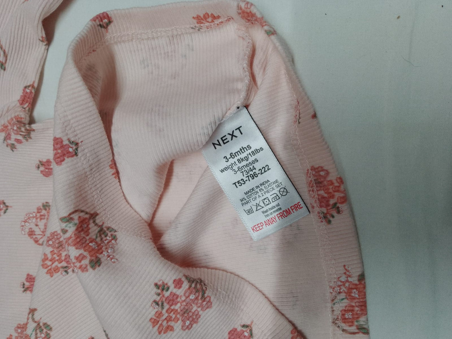 Baby 3-6 months 'Next Baby' Long Sleeve Top Pink and Flowers