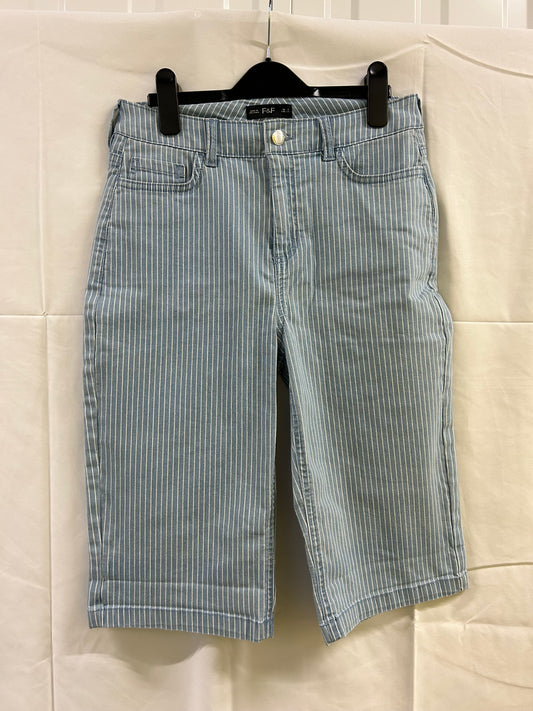 Ladies Size 6 Blue and White Stripey F&F Long Shorts