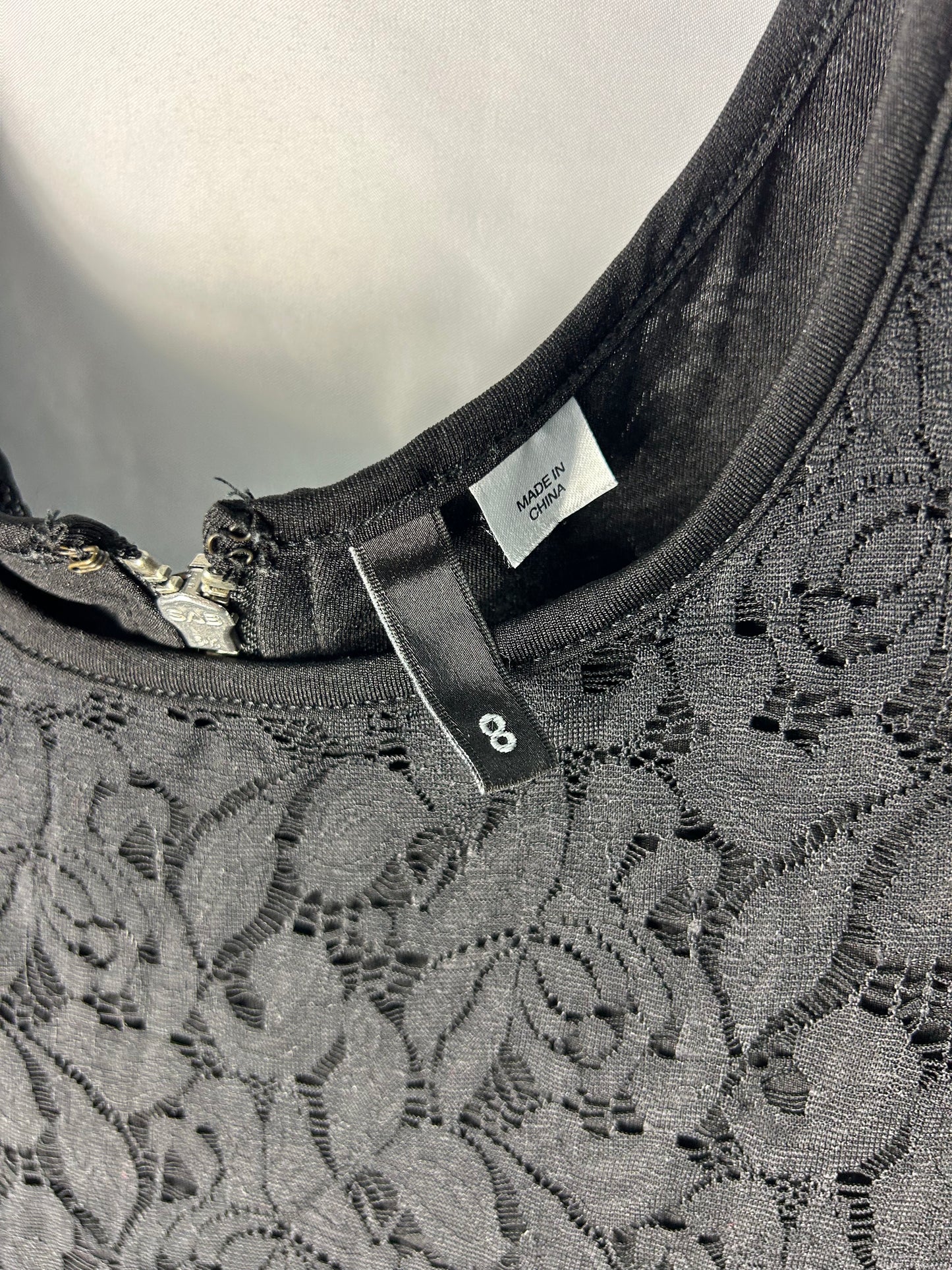 Ladies size 8 - black H&M Lacey skater dress / long top