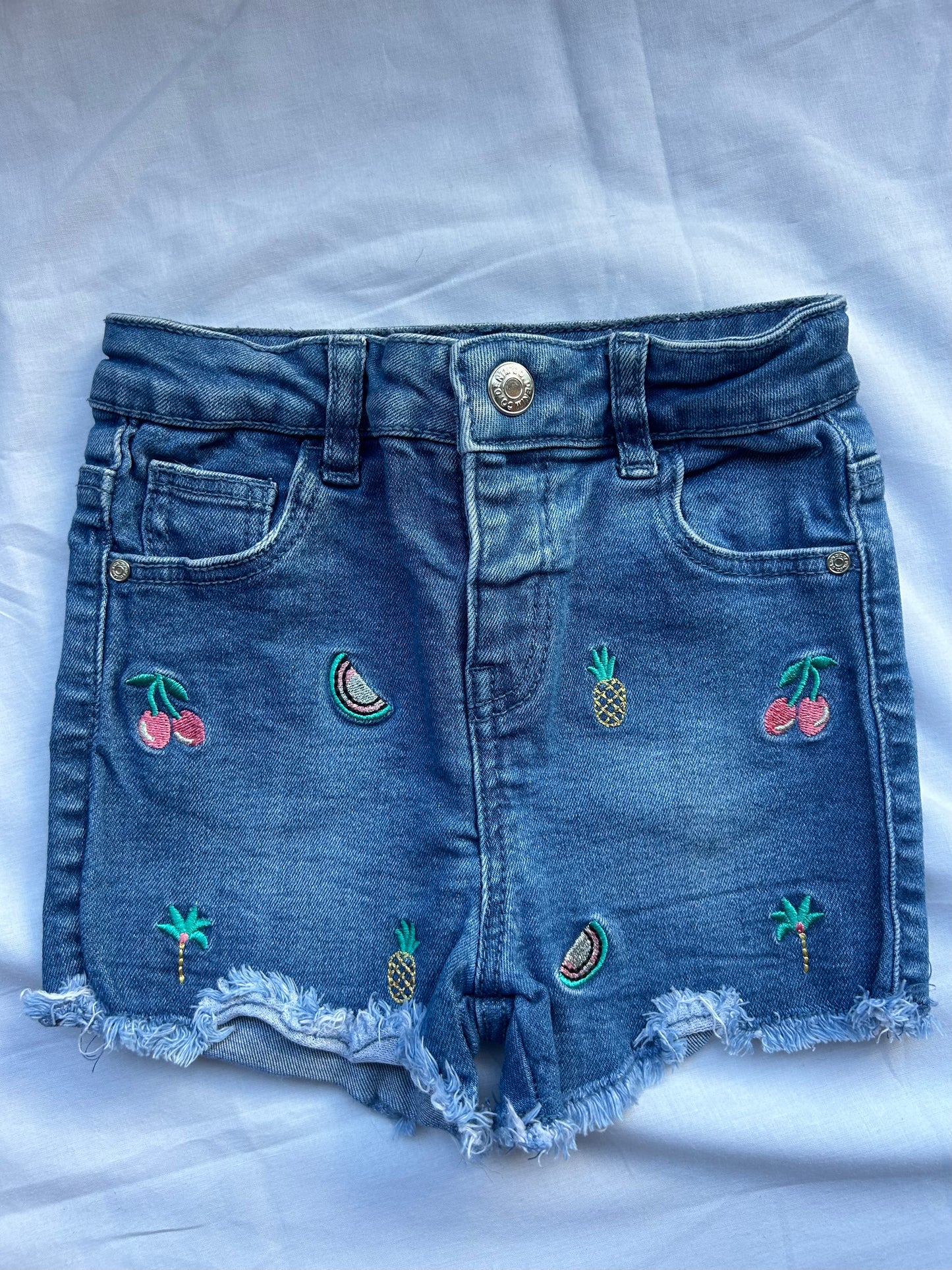 Baby 18-24 Months Blue Denim Fruit Shorts