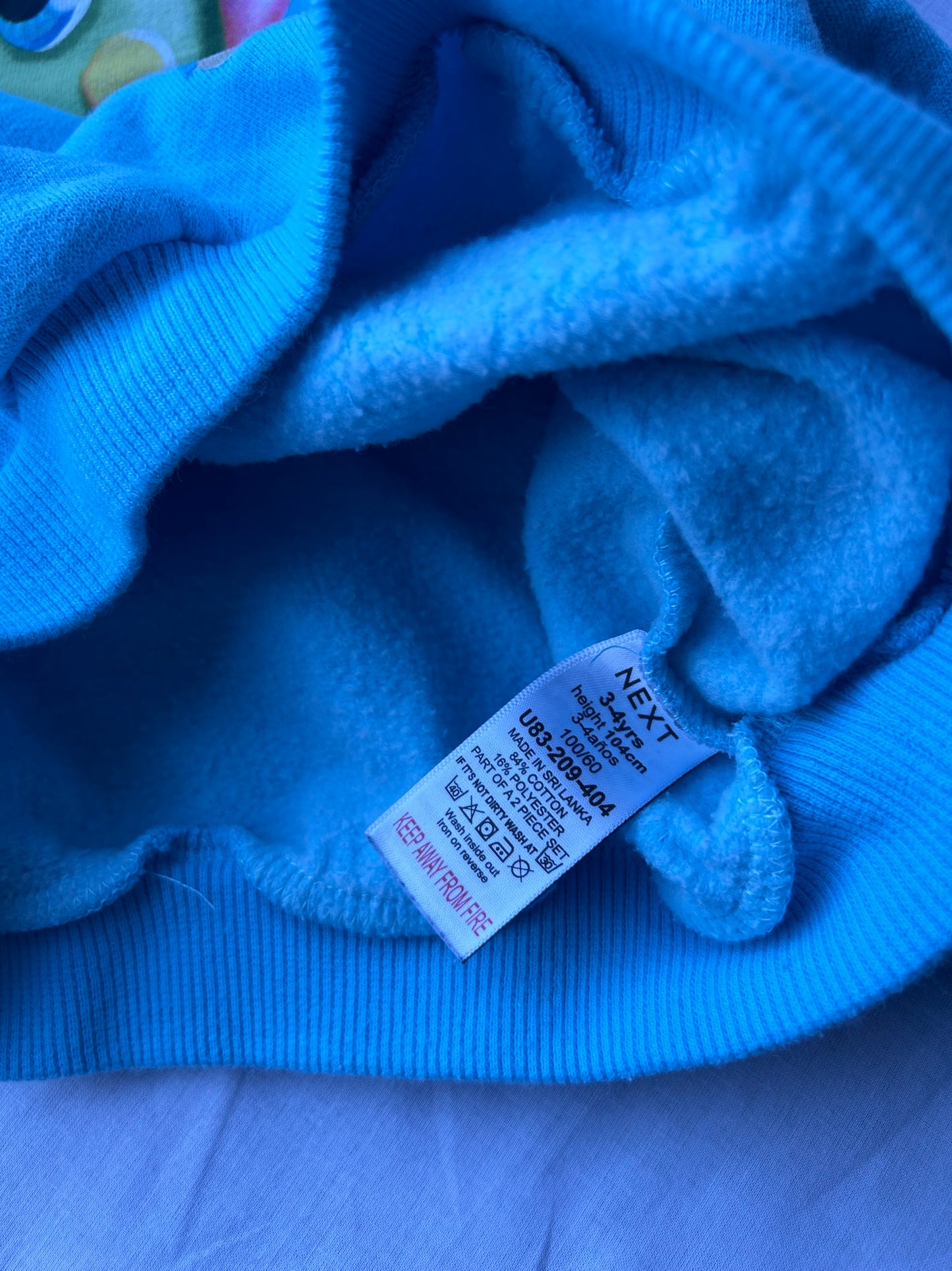 Kids Age 3-4 Blue jumper with green dinosaur