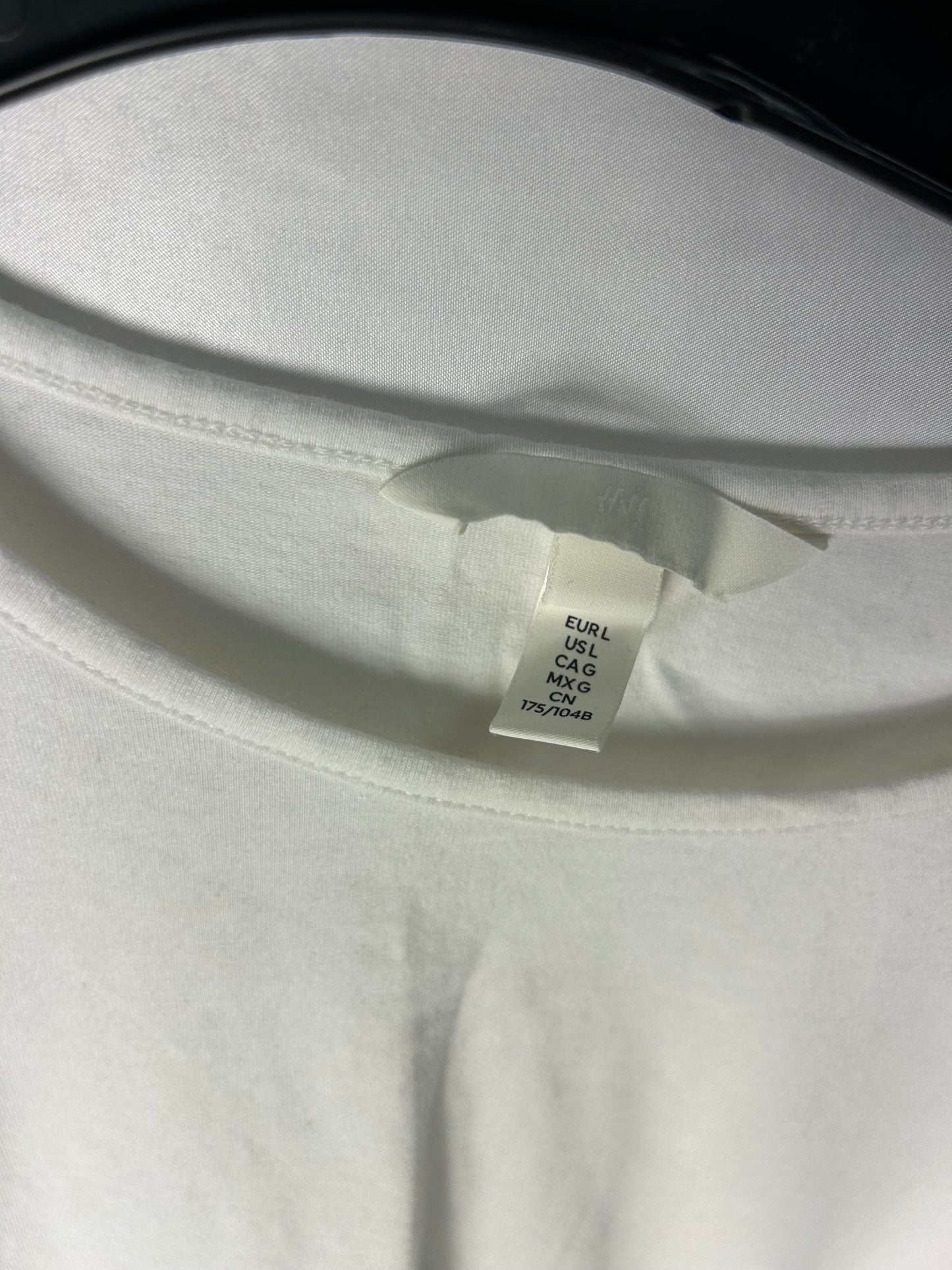 Ladies size large - H&M white t-shirt with puffy sleeves