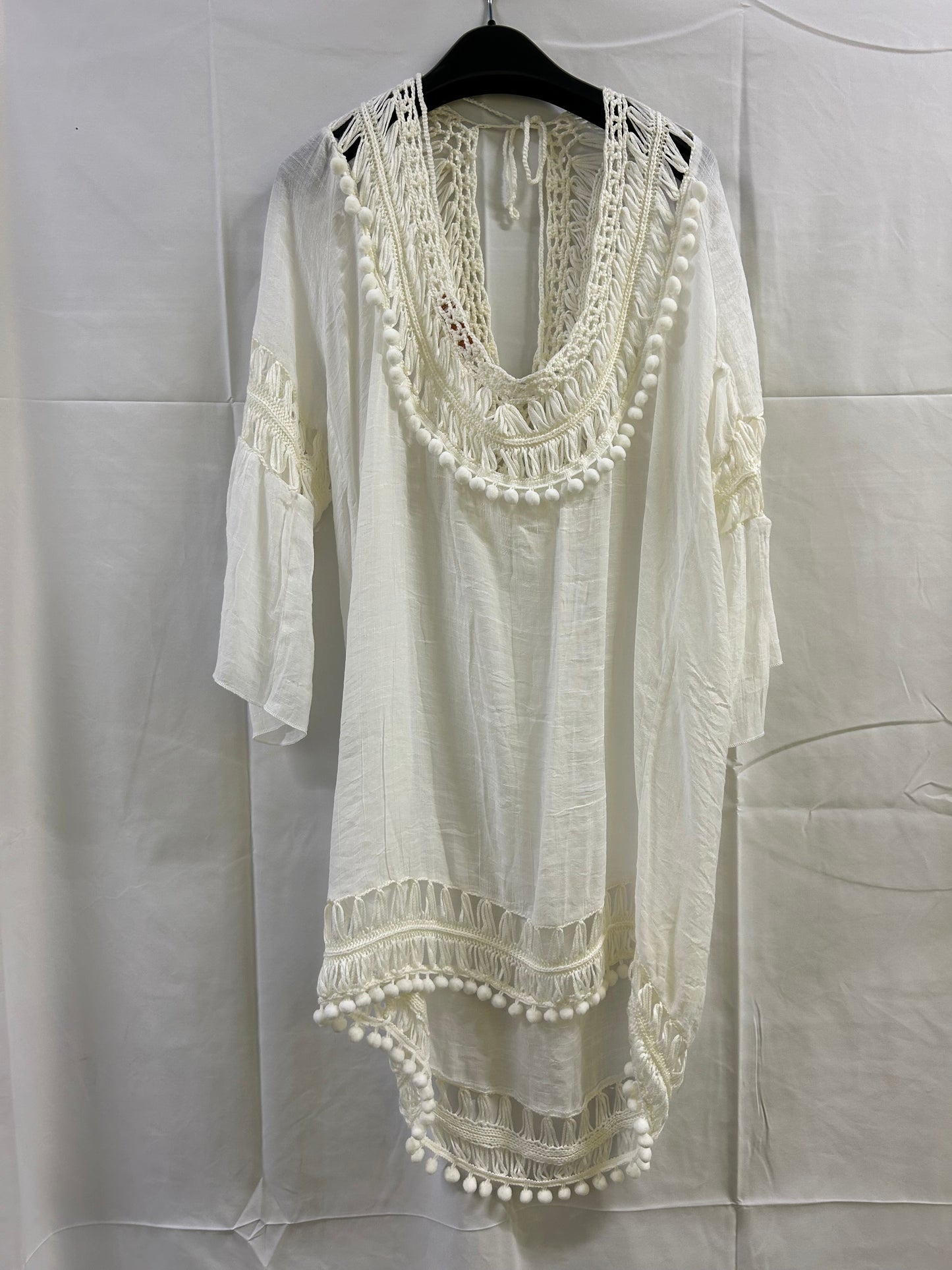 Ladies Size 10 - Medium - F&F White Beach Dress Tunic Top