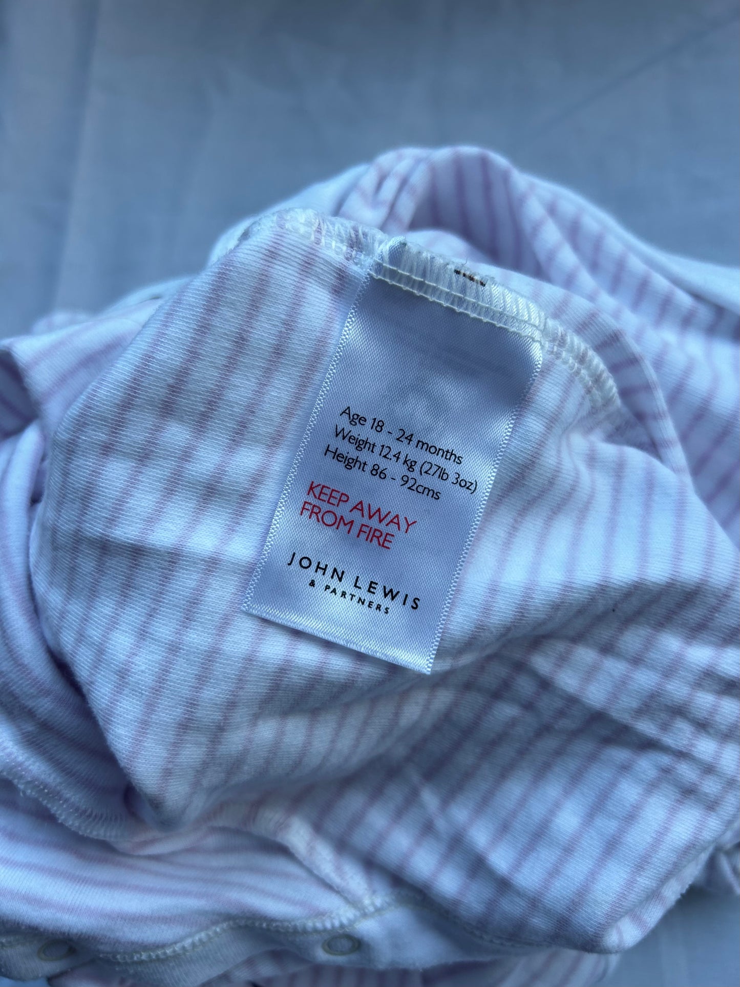 Baby 18-24 Months Sheep Baby Grow White and Pink