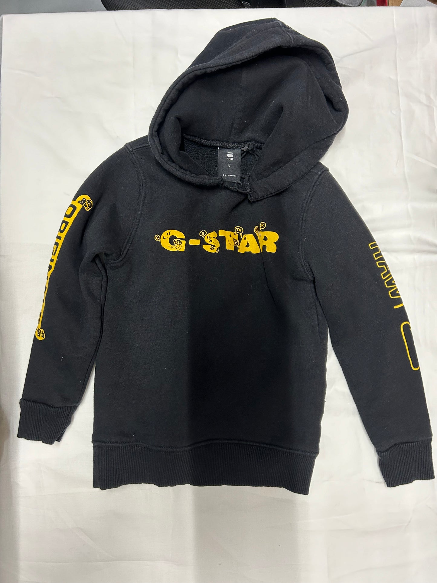 Kids Age 6-7 Gstar Raw Black Hoodie