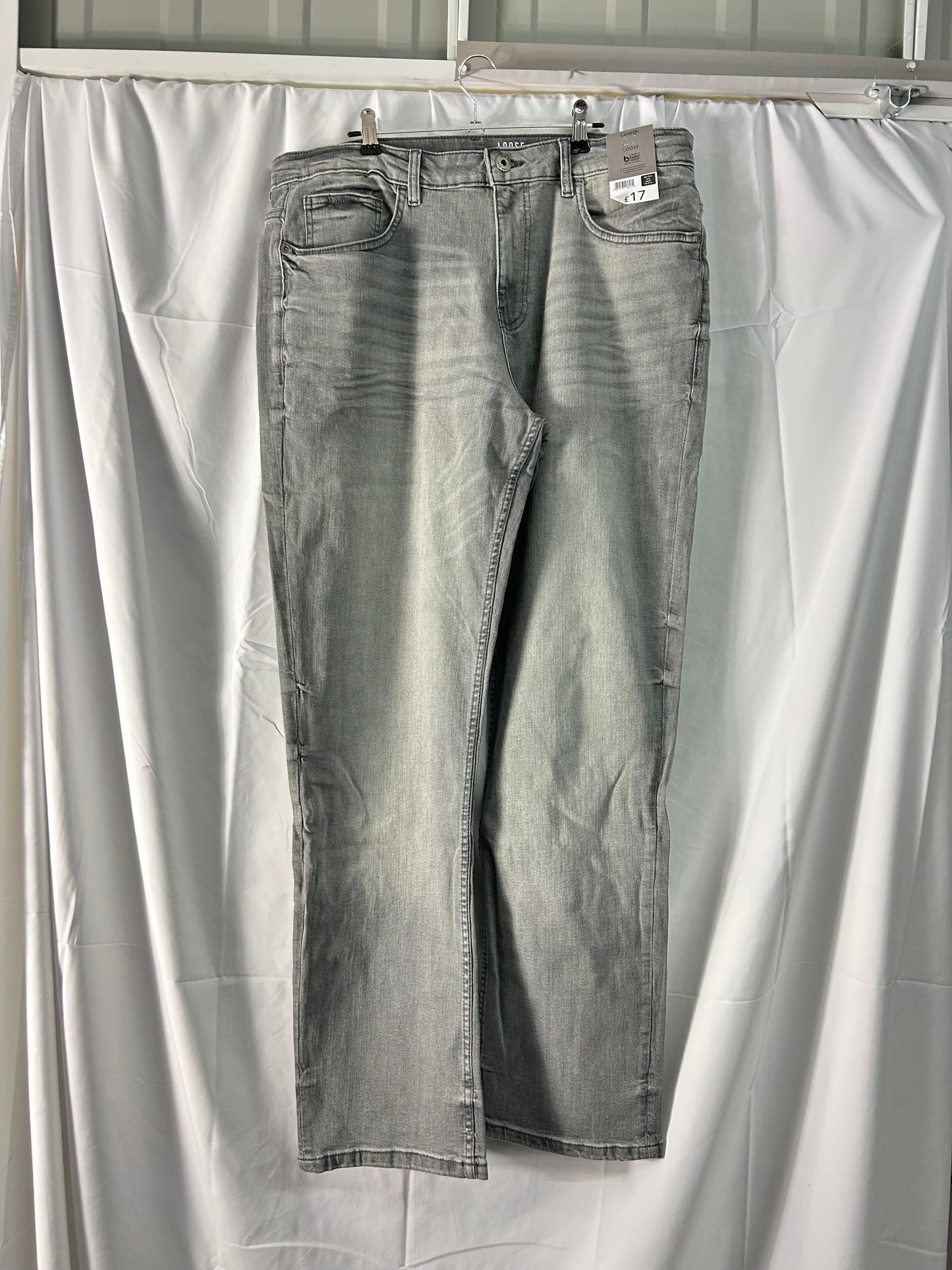Men’s George@Asda - Grey loose jeans size 36 inch waist x 32 inch length - grey loose jeans George@Asda