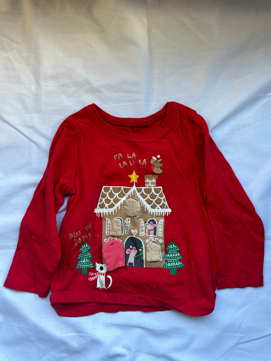 Baby 18-24 Months Gingerbread House Christmas Long Sleeve Top