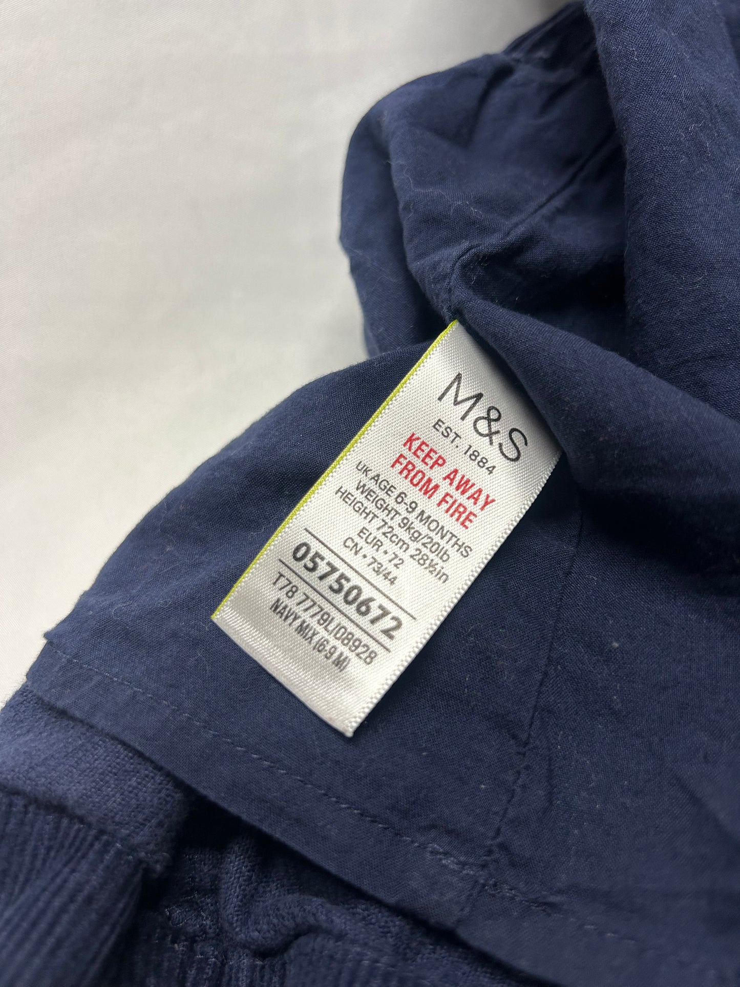 Baby 6-9 months M&S Blue Dress with Buttons