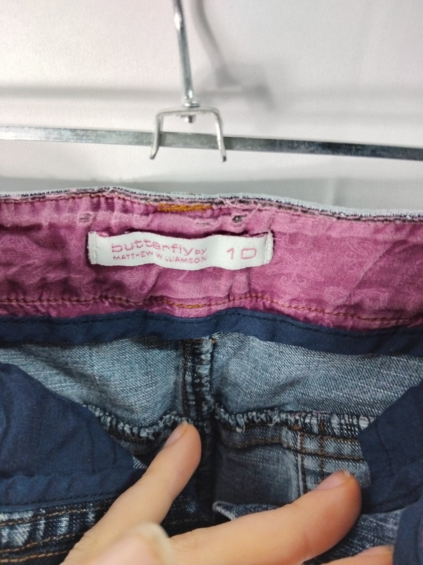 Ladies Skirt - Butterfly Denim mini skirt - Size 10