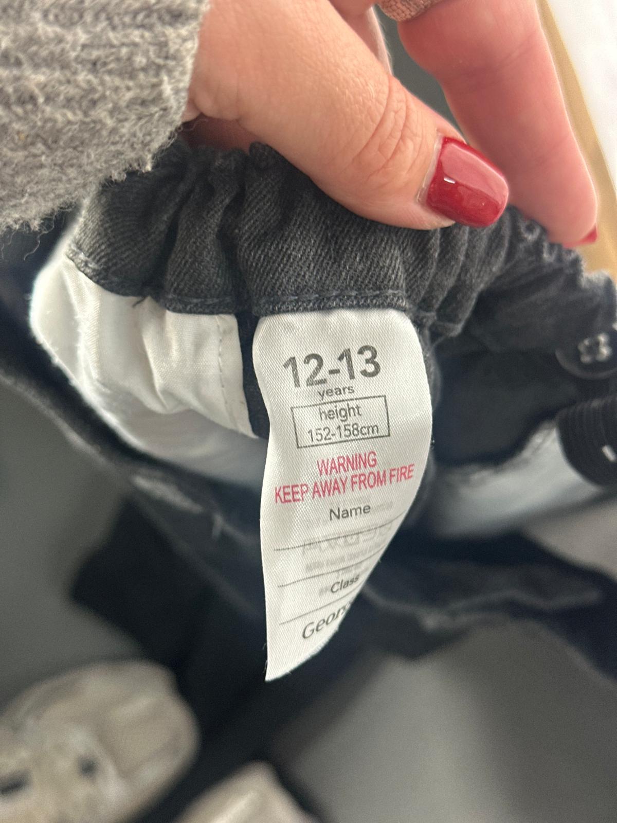 Kids Boys GEORGE school trousers black - Age 12-13